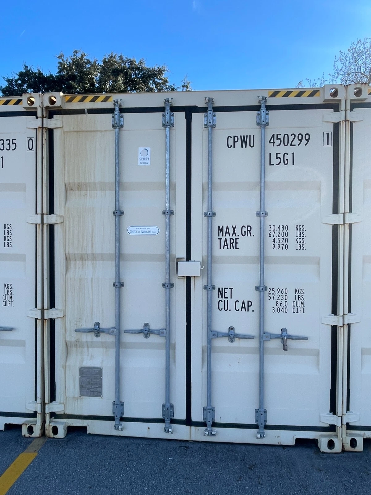 45’ high cube shipping containers