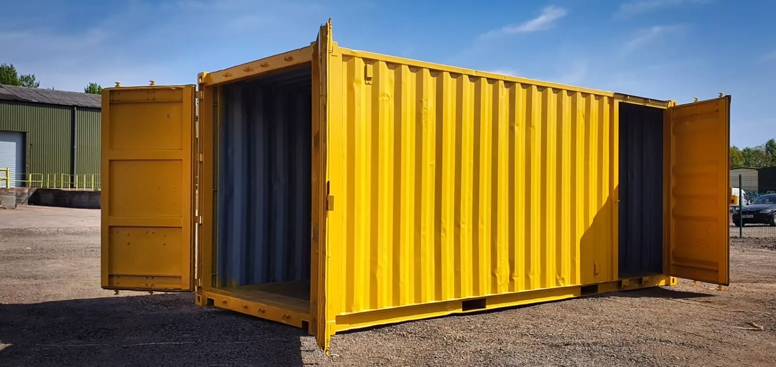 20x8 container with side door to store room with secure anti vandal lock boxes