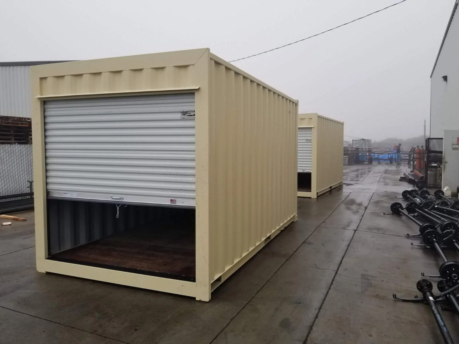 16 ft Storage Container with Roll-Up Door – Corrugated Steel, Marine Plywood Floor