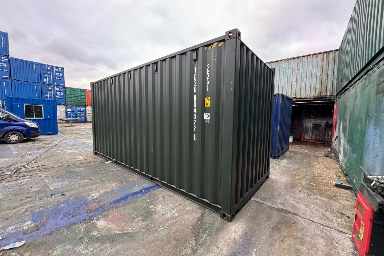 20 ft Shipping Container – Dark Green - Corten Steel, CSC Plated, 28mm Marine Ply Floor - Image 3