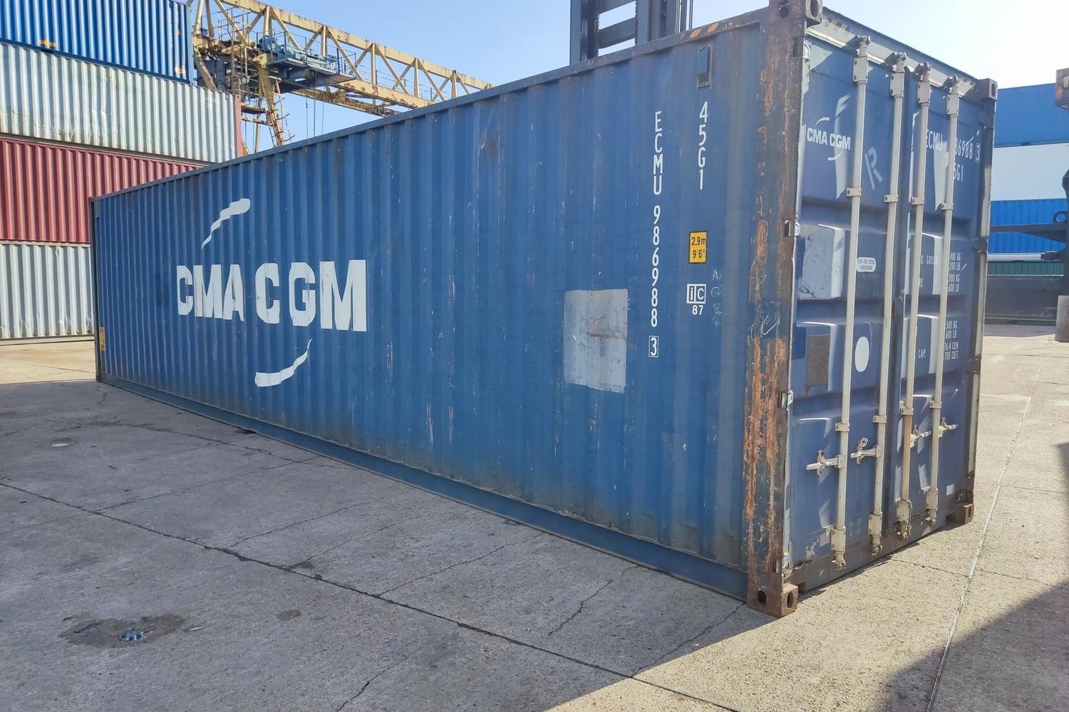 40 ft X 8 High Cube Shipping Container – Corten Steel, 28mm Marine Ply Floor, 4 Vents