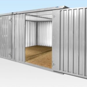 4m Side Linked Flat Pack Container Bundle – Galvanised, 4.37m Width, 2 Units + Linking Kit