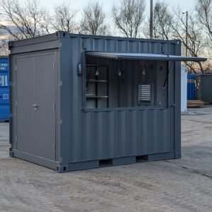 10ft Custom Container Pop-Up Bar with Serving Hatch and Electrical Package