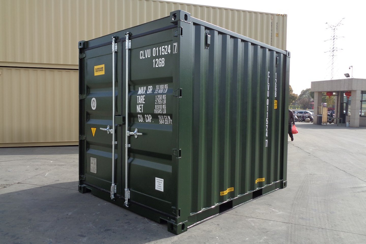 10 ft Shipping Container – Green, Corten Steel, CSC Plated, 28mm Marine Ply Floor - Image 2