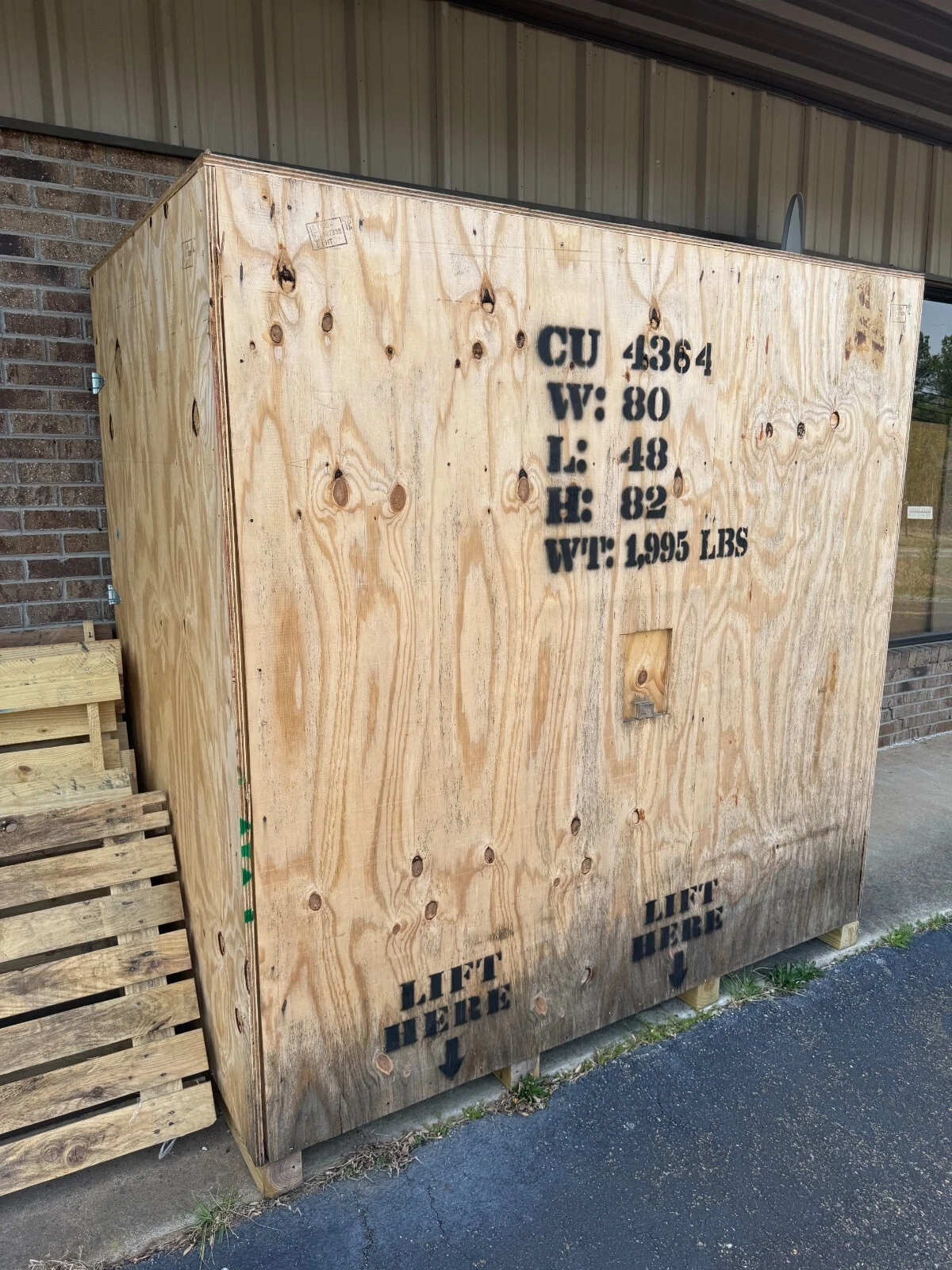Heavy Duty Wood Shipping Crate – 80in L x 48in W x 82in H