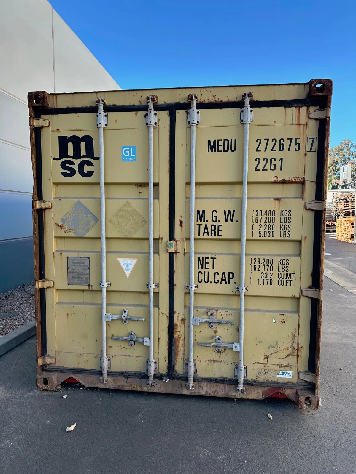 Used 20ft Conex Storage Container – Yellow - Image 3