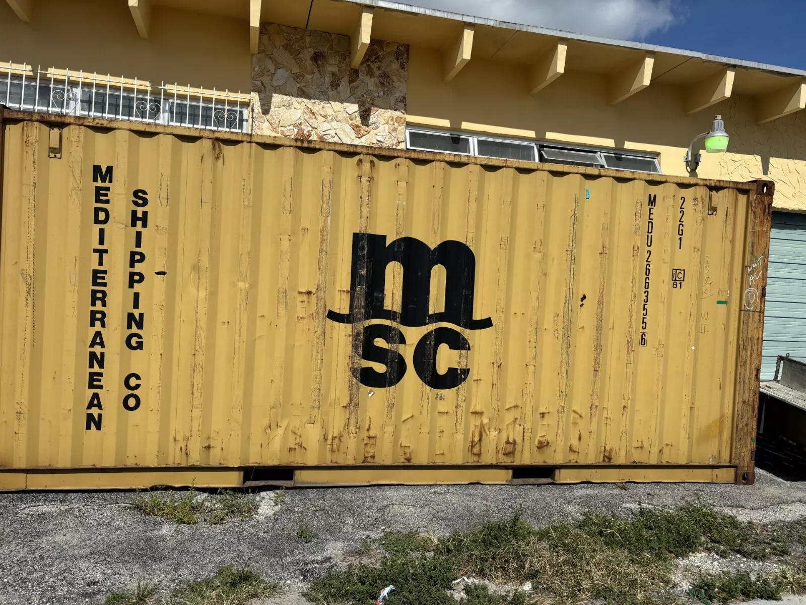Used 20ft Conex Storage Container – Yellow