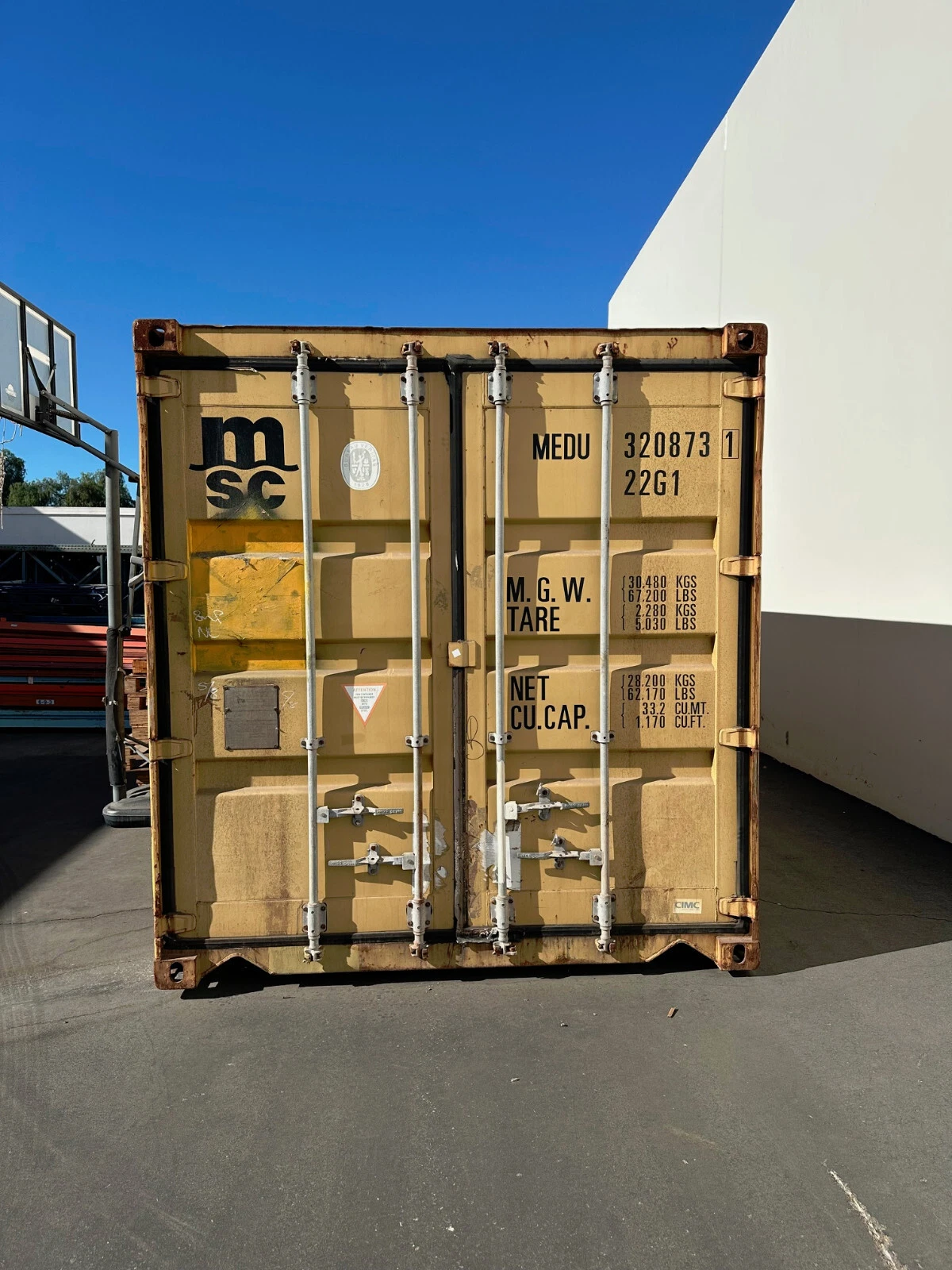 Used 20ft Conex Storage Container – Yellow - Image 5