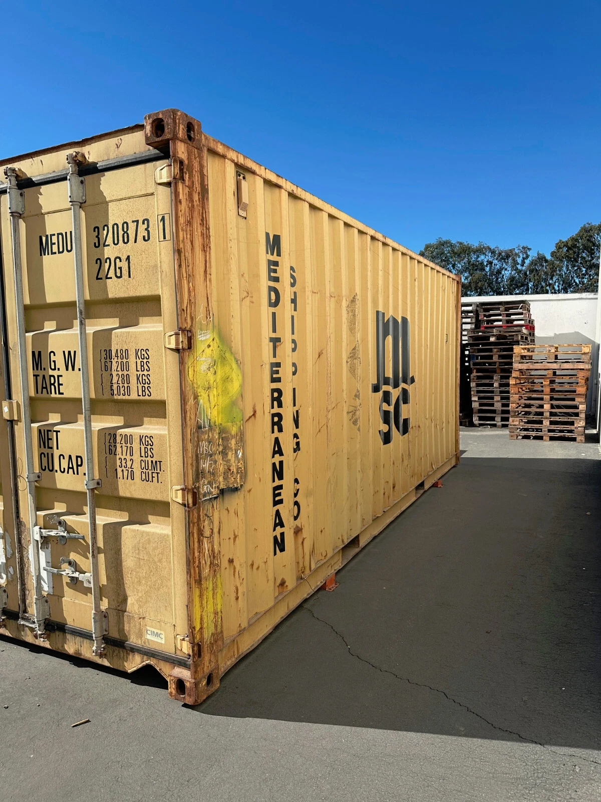 Used 20ft Conex Storage Container – Yellow - Image 6