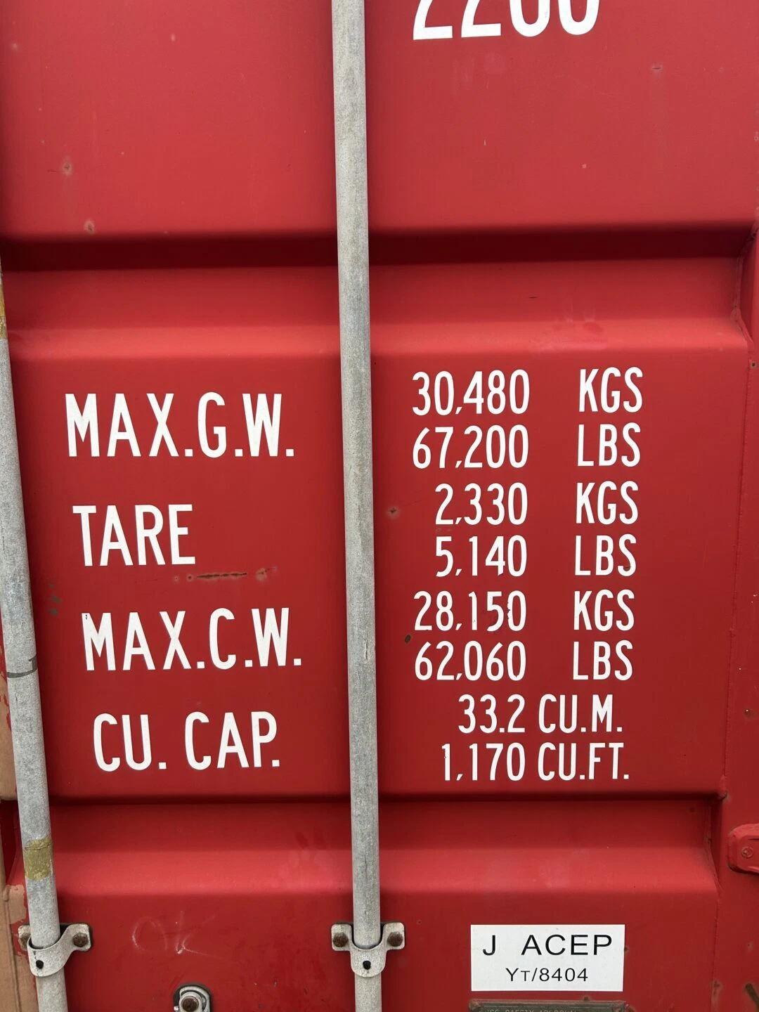 20ft Shipping Container – Model CCR18113 – CIMC 2008 - Image 5